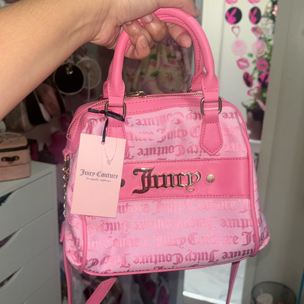 Juicy Couture Pink Logo Crossbody Satchel